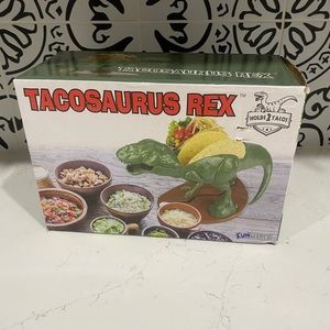 NEW Tacosaurus Rex Green Dinosaur Taco Holder Server Stand Holds 2 Tacos